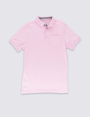 Pure Cotton Textured Polo Shirt &#40;5-14 Years&#41;